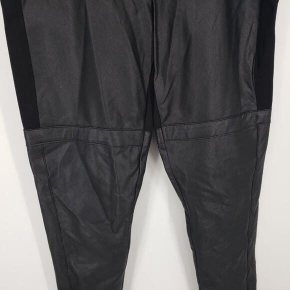 3/$25 BCBGMaxazria Faux Leather Leggings S High Rise Vegan Skinny Pants Ankle - Picture 5 of 11